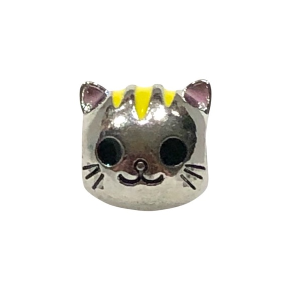 NEW•Silver Cat Head DIY charm/bead - Picture 2 of 7